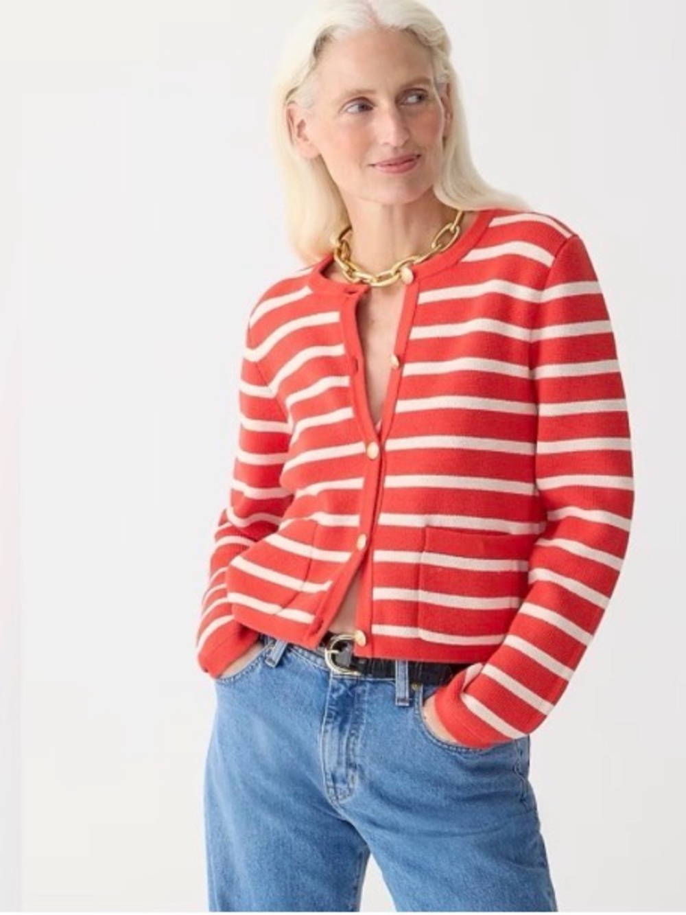 J  Crew Emilie Sweater Lady Jacket in Stripe❤️